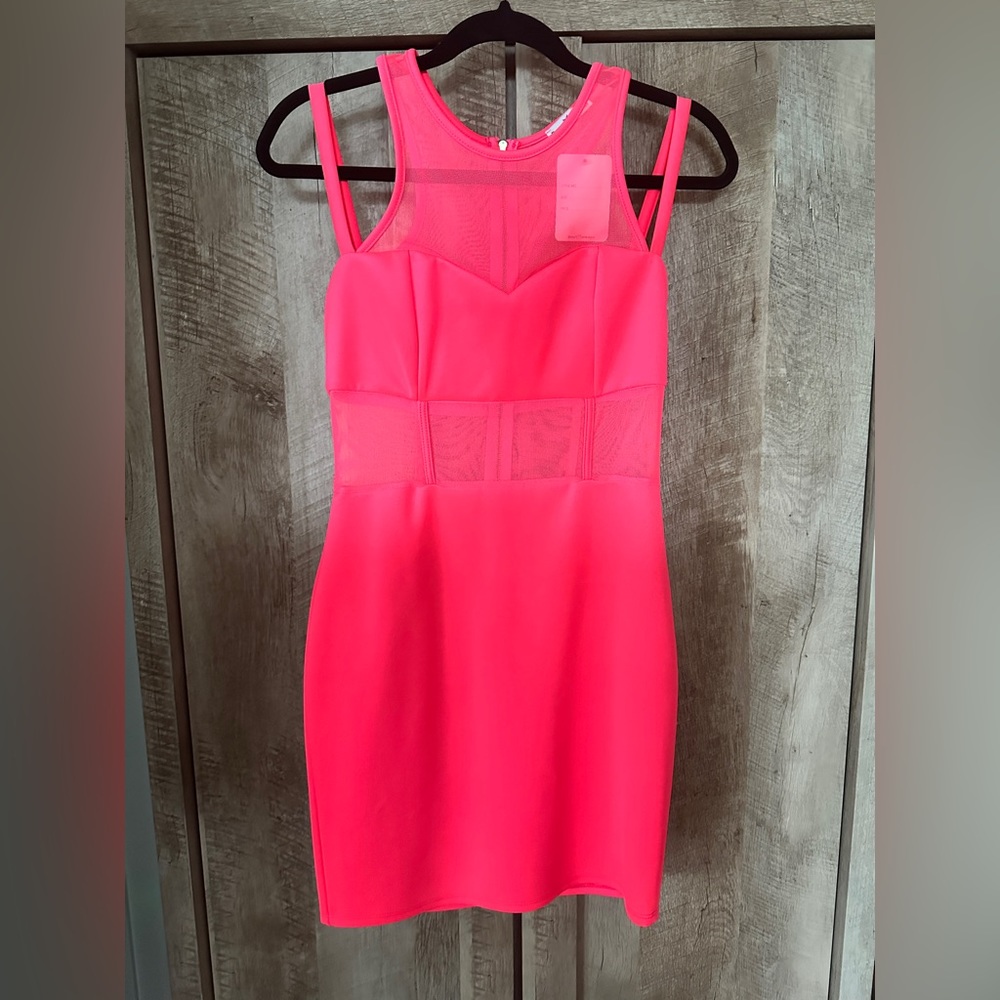 NWT Neon Pink Dainty Hooligan Summer Dress Peekaboo